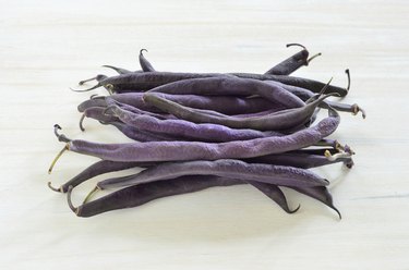 Purple wax snap beans