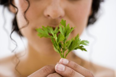 Woman with herbs