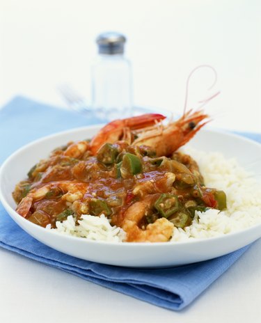 Prawn gumbo with rice