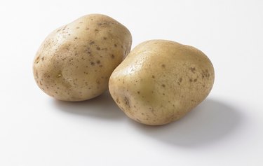 Two potatoes, close up