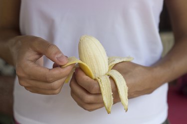 Peeling a banana