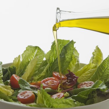 Salad and oil