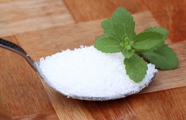 Stevia with spoonful of suger