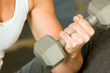 Woman lifting weights