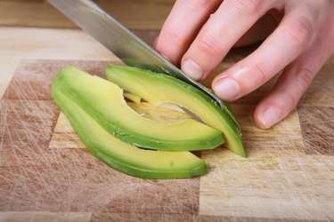 Cutting the avocado