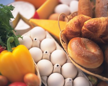 Bread and Egg, High Angle View, Differential Focus