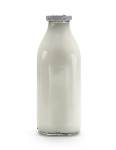 Close-up of a bottle of milk