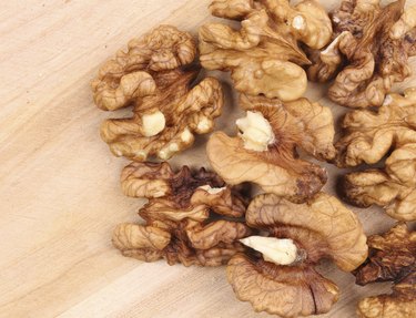 Close up of bunch walnut kendels.