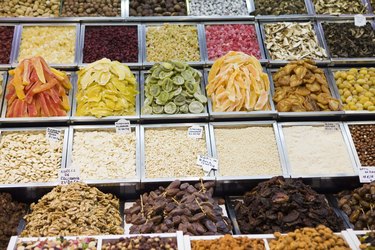 Dried fruit at a market