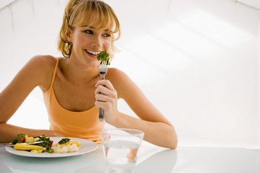 Woman eating meal