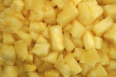 Close up of pineapple chunks