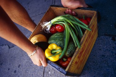 Crate of vegetables