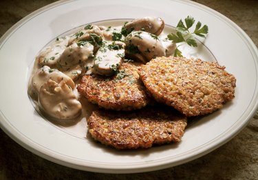 Millet Pancakes with Mushrooms