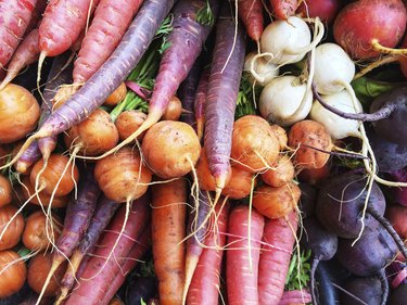 Colorful root vegetables