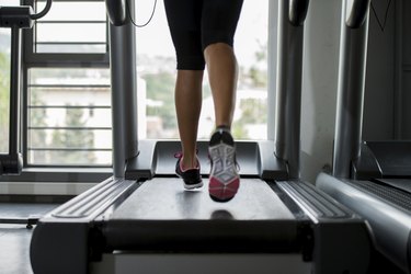 People running on treadmills