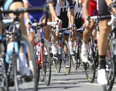 bicycle racing wheels during the cycle road race