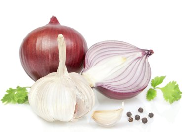 Vegetables, spices for cooking onions, peppers.