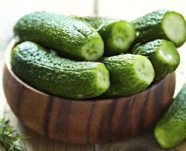 Fresh salted cucumbers