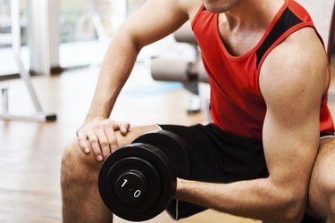 Bodybuilder working out