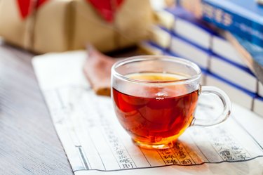 Leaves and black tea