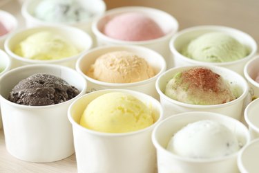sweet and colorful ice cream scoops