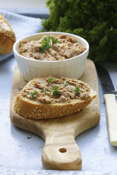 homemade meat snack chicken liver pate with parsley