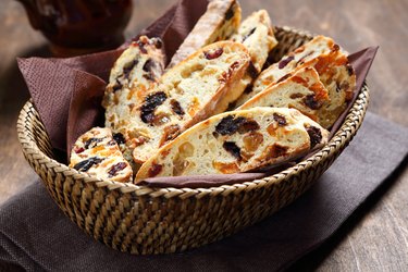 Italian biscotti in a basket