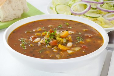 Vegetable Soup and Salad
