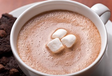 A cup of hot chocolate with marshmallows