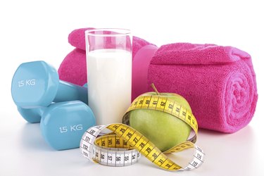 fitness exercise and diet food