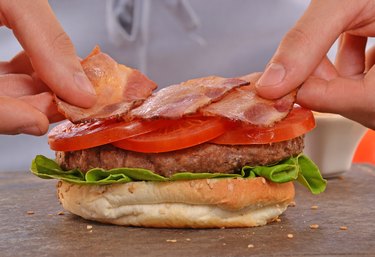 Making burger.