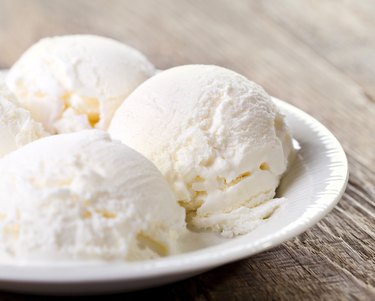 scoops of vanilla ice cream