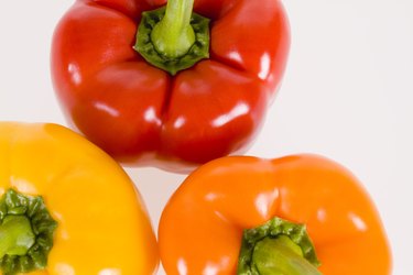 Bell peppers against white background