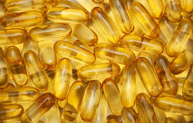 background of yellow translucent pills