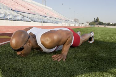 Athlete warming up before run