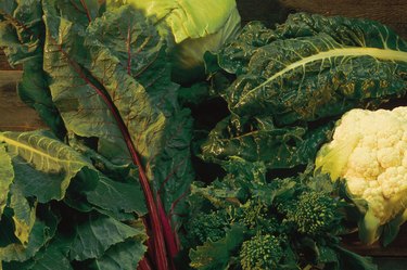 Assorted leafy green vegetables