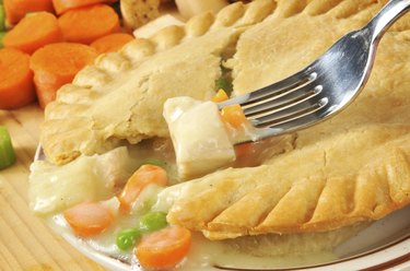 Chicken pot pie closeup