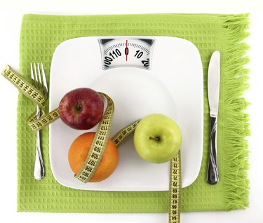 weight scales calories eating eat eats apple healthy health model