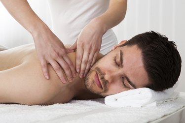 Man getting spa treatment