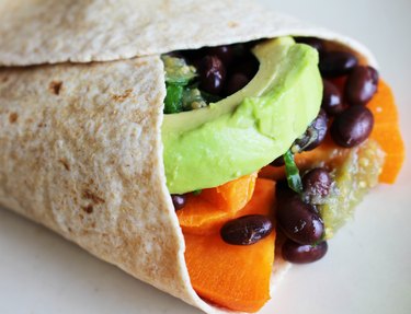 Vegetarian sweet potato burrito