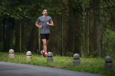 Fit Man Fitness Athlete Model Exercising Outdoor