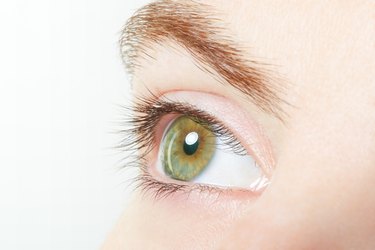 Human, green healthy eye macro