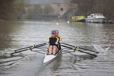 Double Sculling on the River Avon
