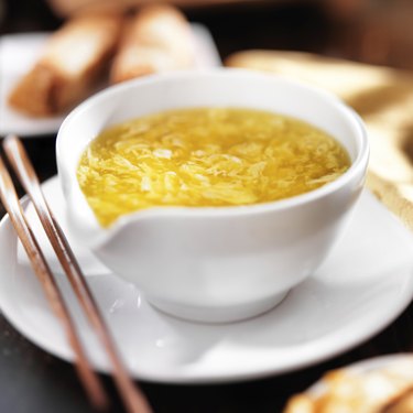 chinese food - bowl of egg drop soup