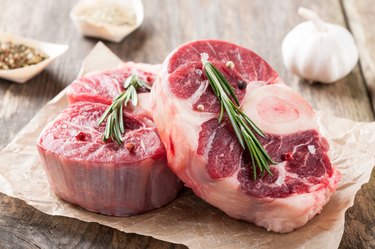 Raw beef t-bone steak