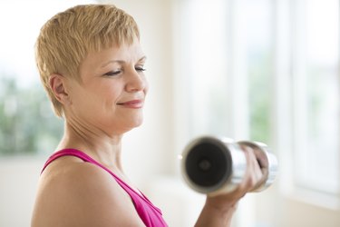 Mature Woman Lifting Weights