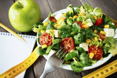 Healthy fitness green salad