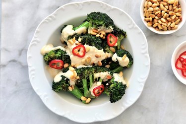 Pan-Roasted Broccoli With Tahini Dressing
