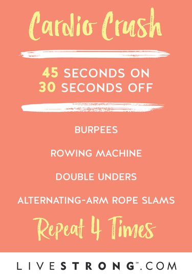 Graphic details Cardio Crush HIIT workout to burn calories