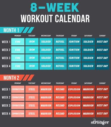8-week stronger workout calendar